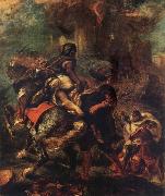 Ferdinand Victor Eugene Delacroix The Rap of Rebecca oil on canvas